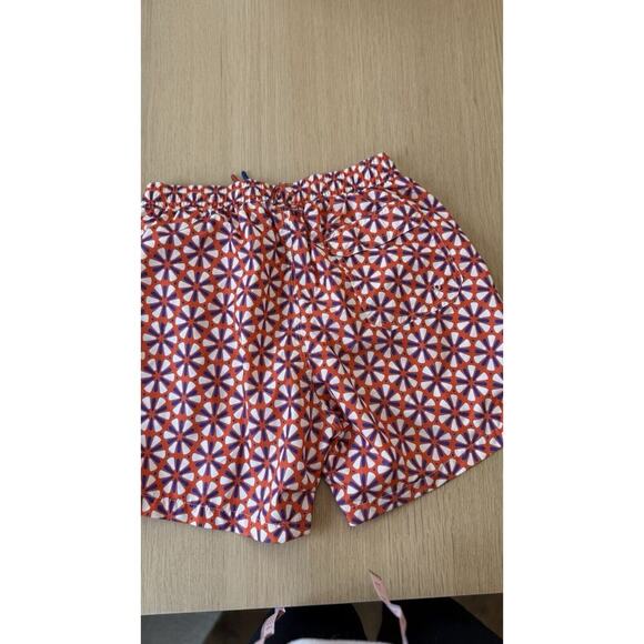 Straight-Leg Mid-Length Printed Swim Shorts Size Small T1188 - Picture 9 of 11